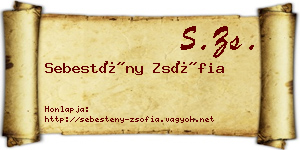 Sebestény Zsófia névjegykártya