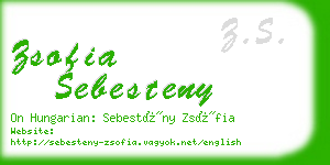 zsofia sebesteny business card